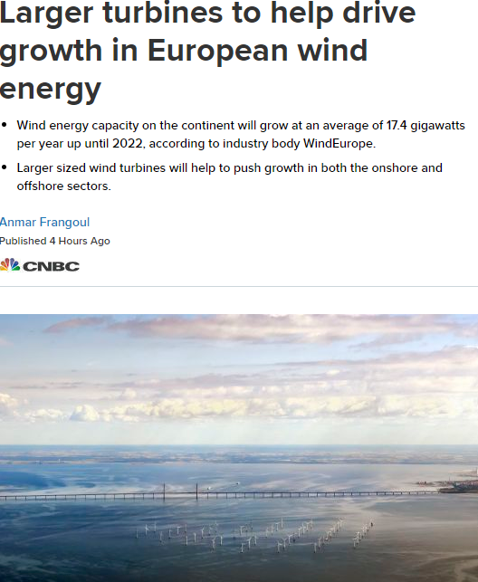 欧洲的风电容量将在未来五年内以稳定的速度增长